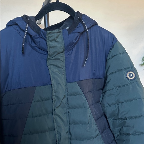 Scotch and Soda hooded puffer jacket green size L - Picture 3 of 15